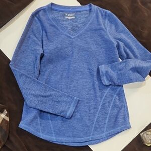 Tek Gear Women's Heathered Blue V-Neck Sweater